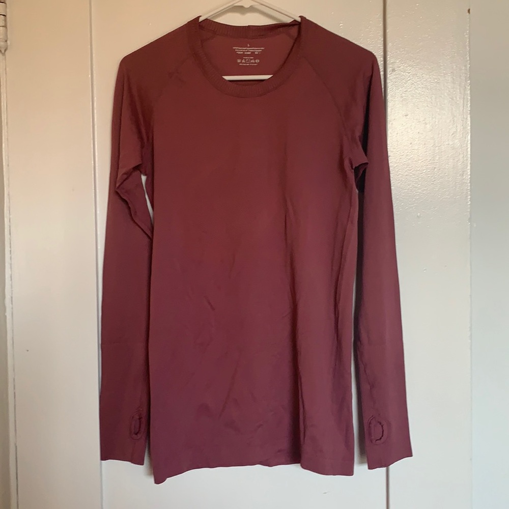Purple long sleeve workout shirt
